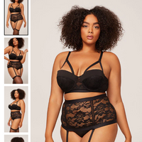 BLACK Plus Size Monique Bra Set SIZE 1X/2XL