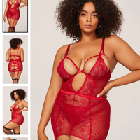 RED Plus Size Sensual Tease Chemise Set SIZE 3/4XL