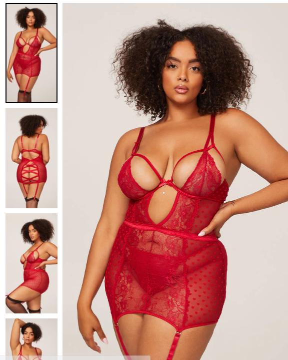 RED Plus Size Sensual Tease Chemise Set SIZE 3/4XL