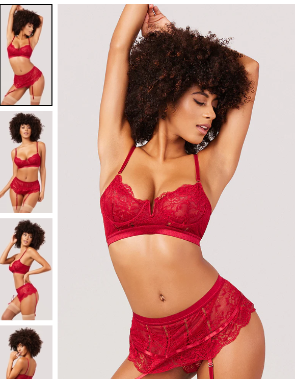 RED Deeper Connection Bra Set SIZE M