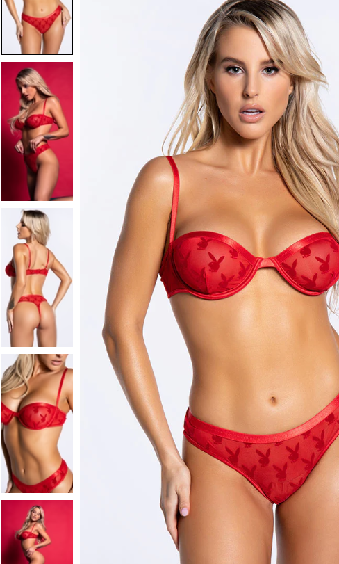 RED Playboy Some Bunny Special Bra Set SIZE XL