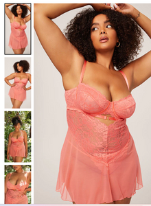 PEACH Plus Size Georgia Peach Babydoll Set SIZE 4XL