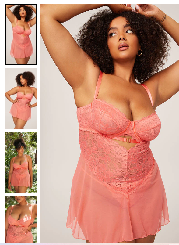 PEACH Plus Size Georgia Peach Babydoll Set SIZE 4XL