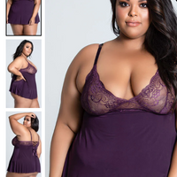 PURPLE Plus Size Promise To Be True Babydoll Set SIZE 2XL