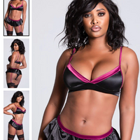 BLACK Linda Slick Bra Set SIZE SM/MED