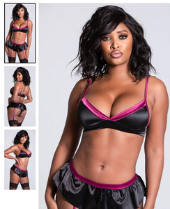 BLACK Linda Slick Bra Set SIZE SM/MED