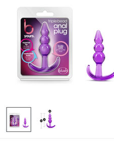 B Yours - Triple Bead Anal Plug - Purple