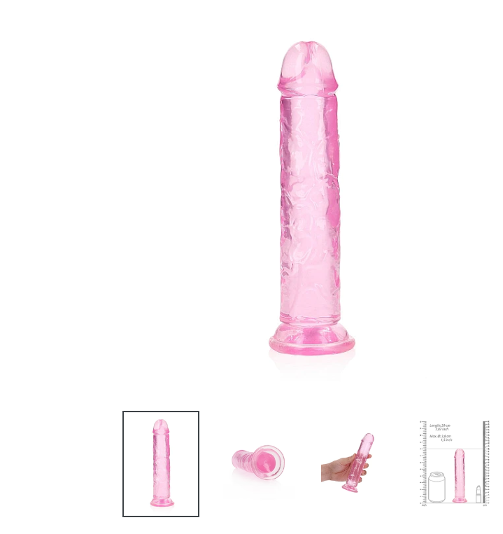 Straight Realistic Dildo with Suction Cup - 7 '' / 18 cm Pink