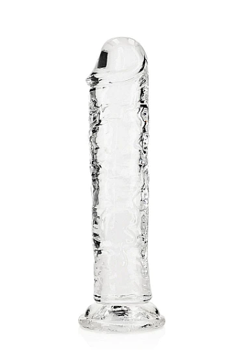 Straight Realistic Dildo with Suction Cup - 7 '' / 18 cm Transparent