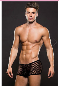 Black Modern Fishnet Trunk in L/XL