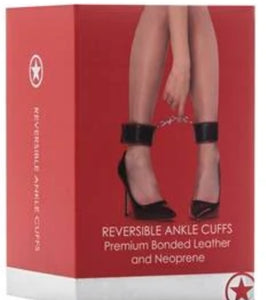 Revesible Leather Ankle Cuffs in Red