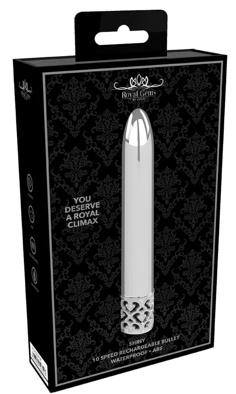 Royal Gems - Shiny Rechargeable ABS Bullet - Silver