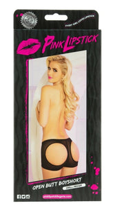 Open Butt Boyshort in S/M Black