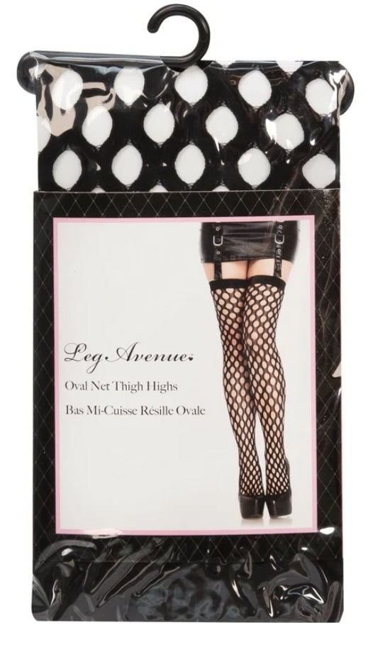 Oval Net Thigh Highs in Black