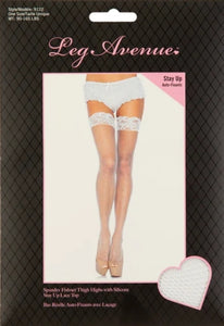 Spandex Fishnet Thigh Highs in OS White