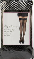 Fishnet Thigh Highs with Satin Bows in OS
