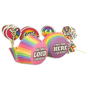 Pride Party Wrappers and Toppers Cupcake Set