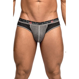 Black and Grey Reversible Thong in L/XL