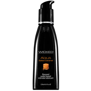 Wicked Aqua Flavored Lube 4oz/120ml in Salted Caramel