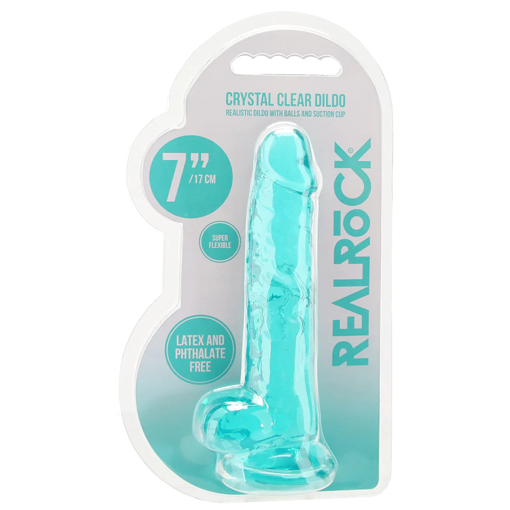 RealRock 7 Inch Realistic Ballsy Dildo in Turquoise