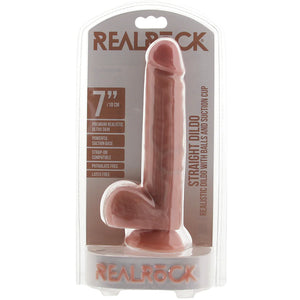 RealRock Straight 7 Inch Ballsy Dildo in White